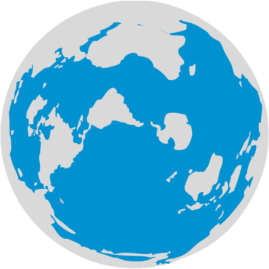 Mapa del mundo centrado en el océano